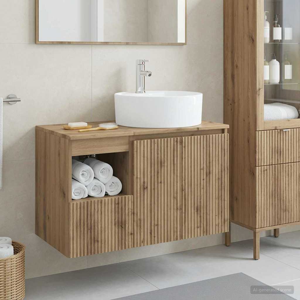 vidaXL Badkamermeubel Set 2 st Wit Bewerkt hout