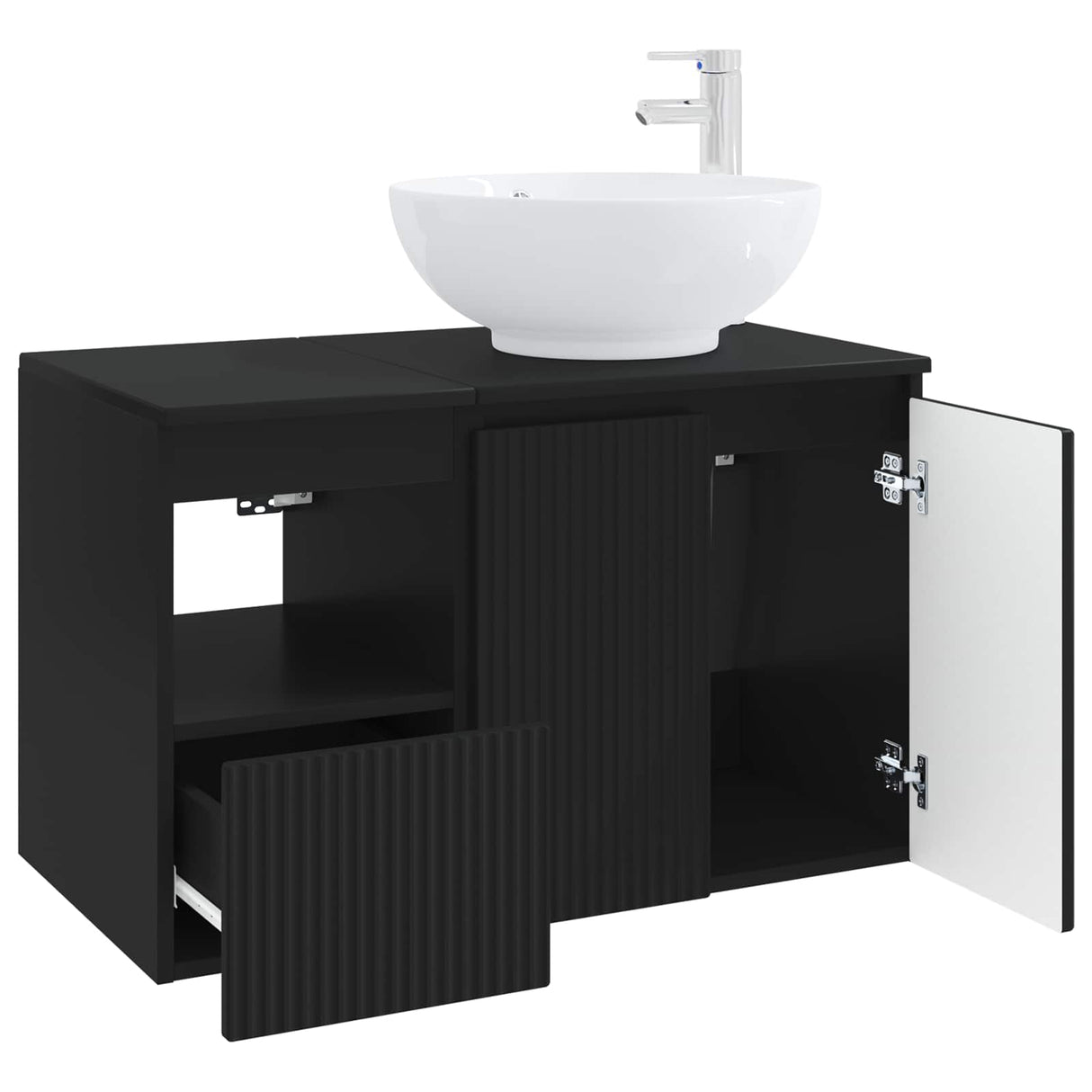 vidaXL Badkamermeubel Set 2 st Wit Bewerkt hout