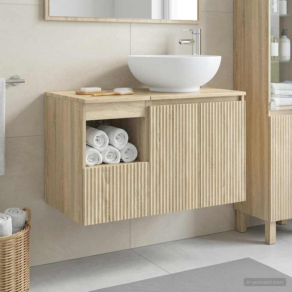 vidaXL Badkamermeubel Set 2 st Wit Bewerkt hout