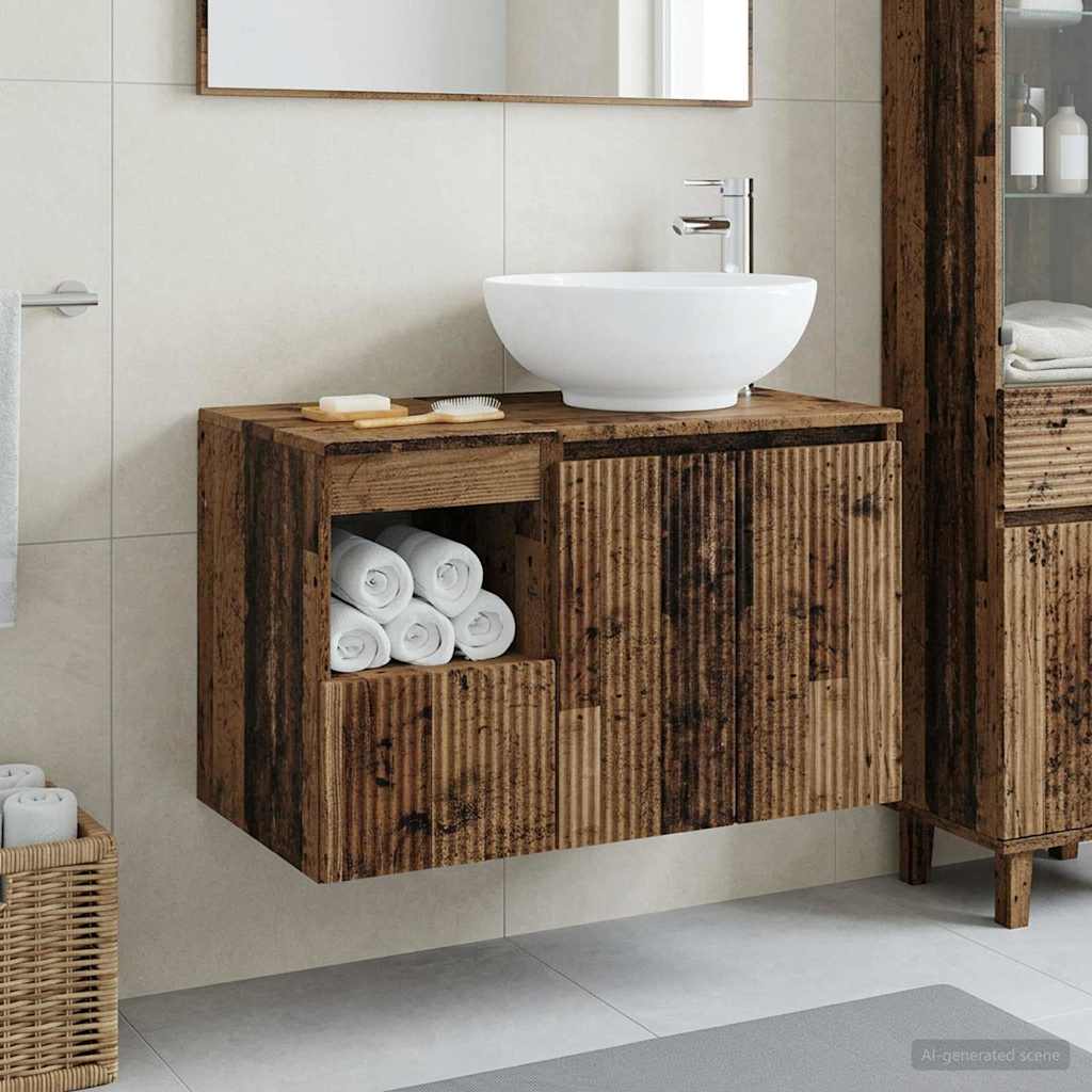 vidaXL Badkamermeubel Set 2 st Wit Bewerkt hout