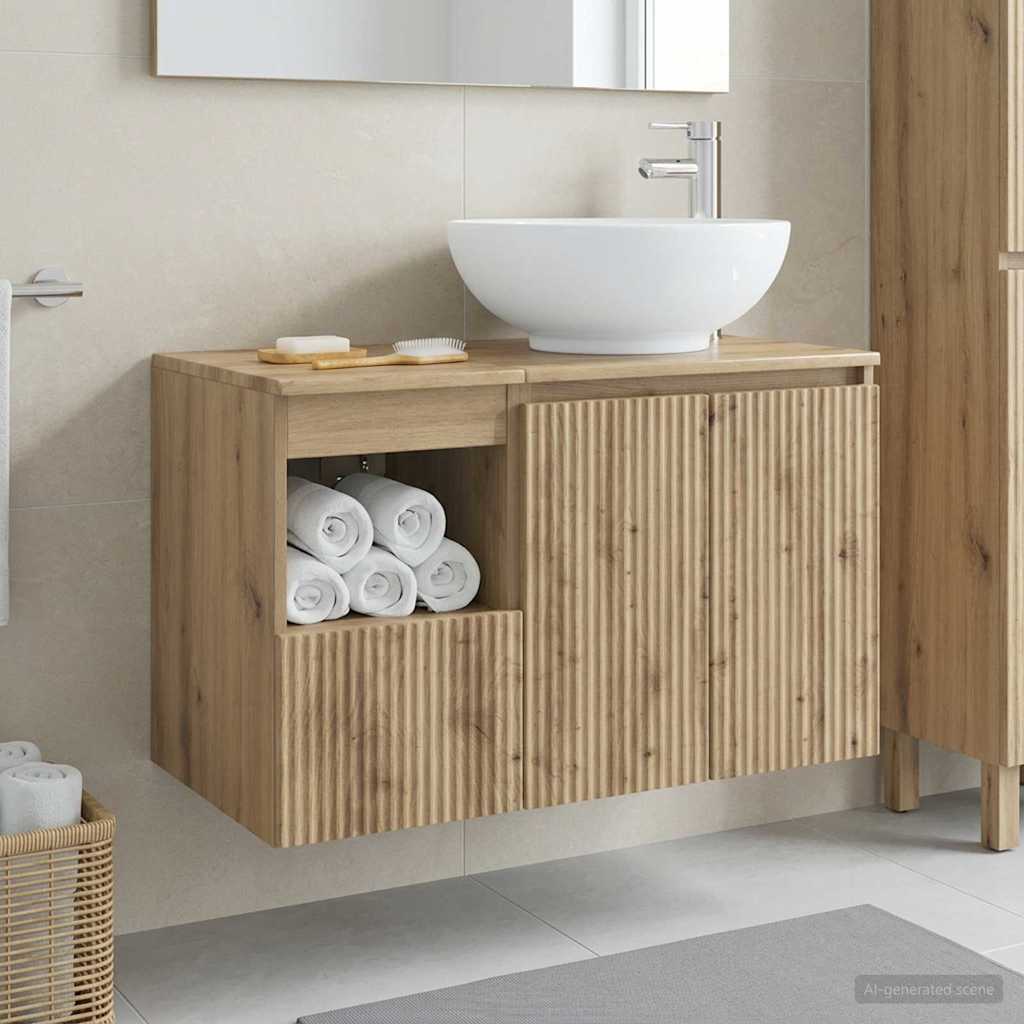 vidaXL Badkamermeubel Set 2 st Wit Bewerkt hout