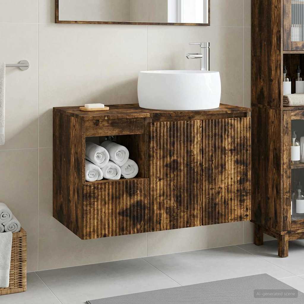 vidaXL Badkamermeubel Set 2 st Wit Bewerkt hout