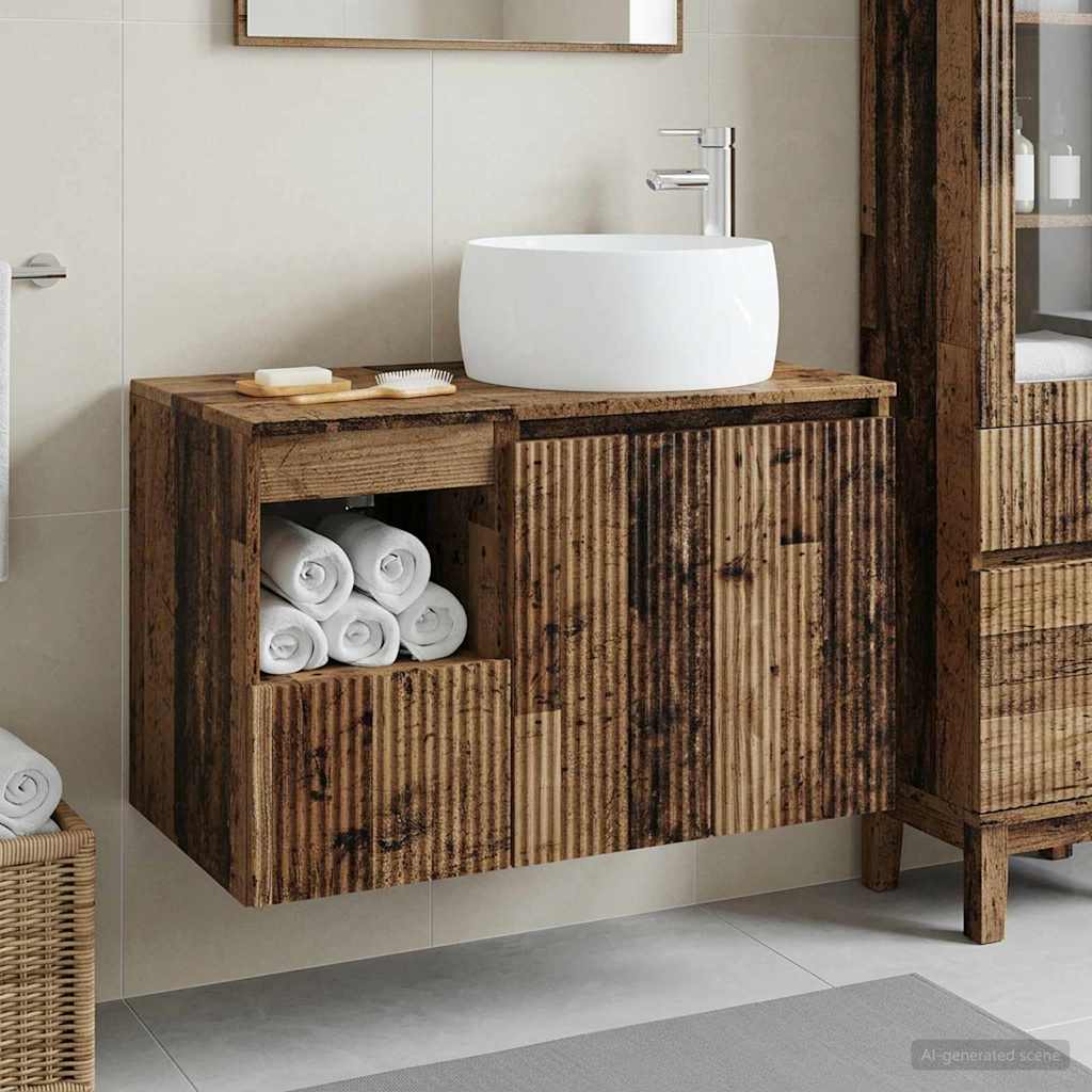 vidaXL Badkamermeubel Set 2 st Wit Bewerkt hout