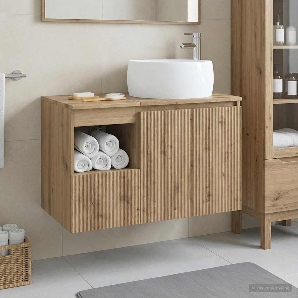 vidaXL Badkamermeubel Set 2 st Wit Bewerkt hout