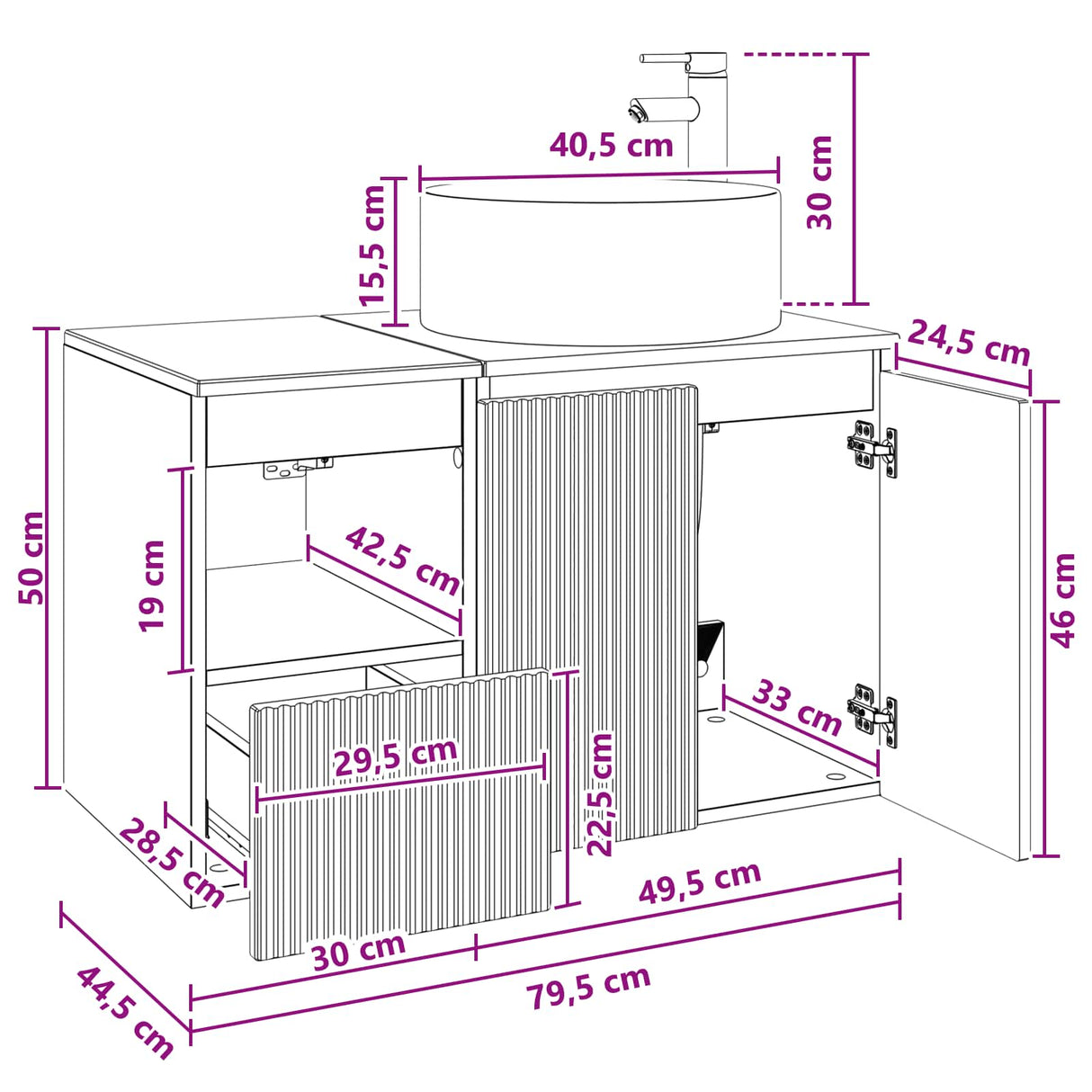 vidaXL Badkamermeubel Set 2 st Wit Bewerkt hout
