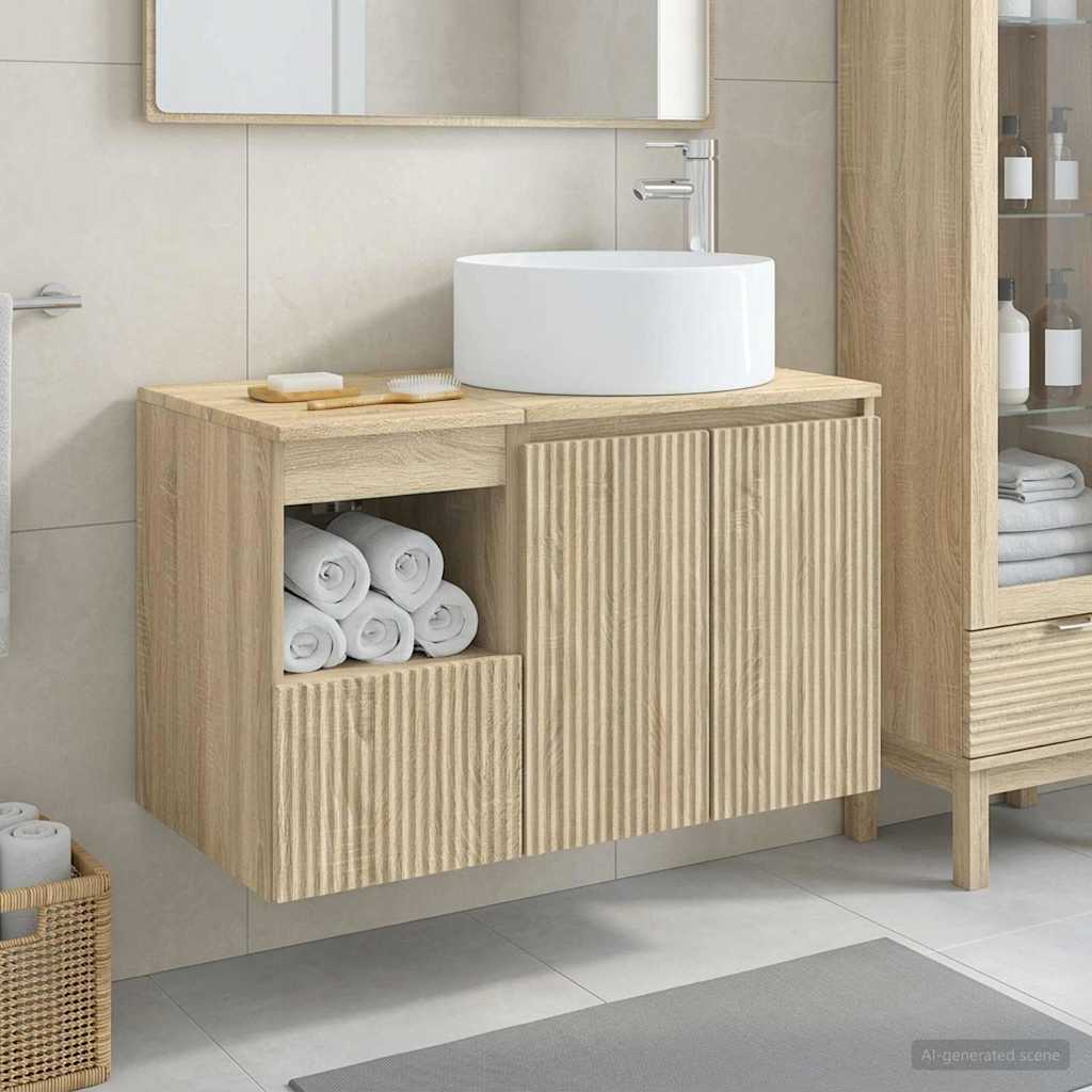 vidaXL Badkamermeubel Set 2 st Wit Bewerkt hout