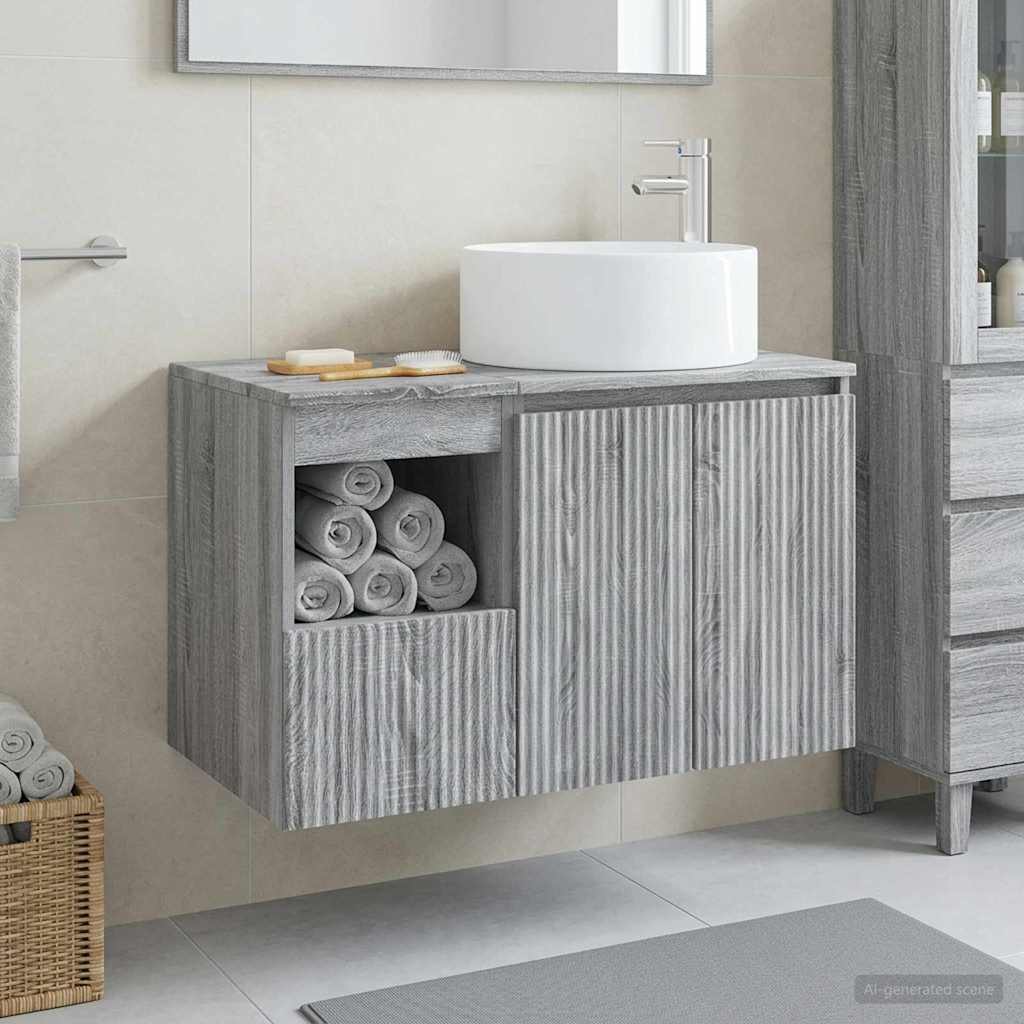 vidaXL Badkamermeubel Set 2 st Wit Bewerkt hout