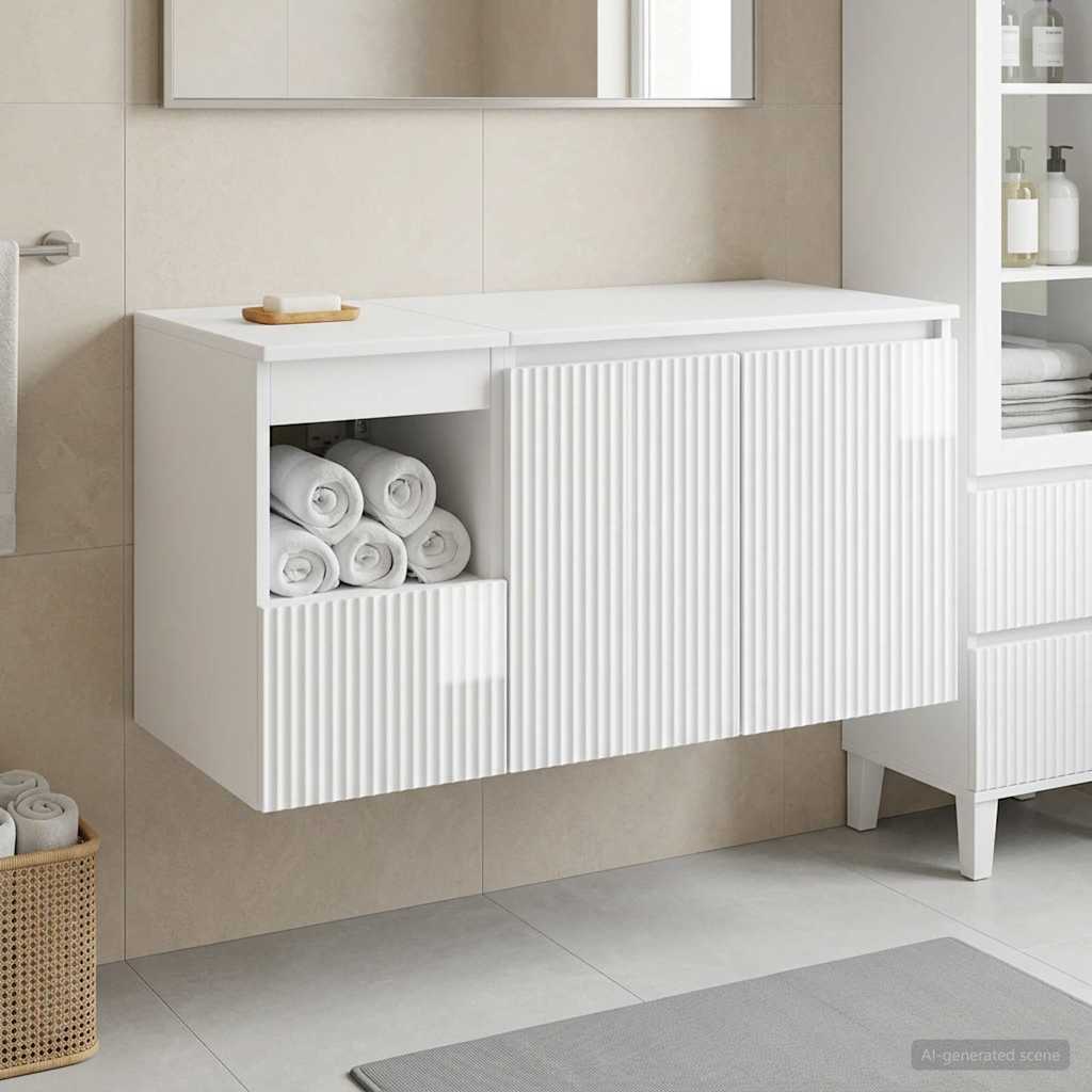 vidaXL Bathroom Cabinet Set 2 pcs White Engineered Wood