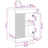 vidaXL Badkamermeubel Set Wit 56 x 37,5 x 81 cm Bewerkt hout