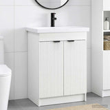 vidaXL Badkamermeubel Set Wit 56 x 37,5 x 81 cm Bewerkt hout