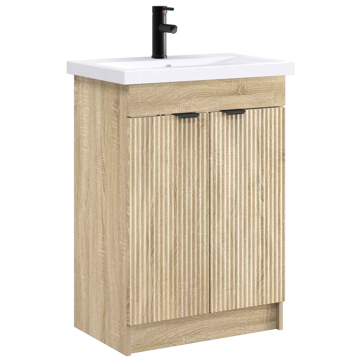 vidaXL Badkamermeubel Set Wit 56 x 37,5 x 81 cm Bewerkt hout
