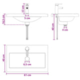 vidaXL Badkamermeubel Set Wit 56 x 37,5 x 81 cm Bewerkt hout