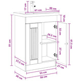 vidaXL Badkamermeubel Set Wit 56 x 37,5 x 81 cm Bewerkt hout