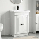 vidaXL Badkamermeubel Set Wit 56 x 37,5 x 81 cm Bewerkt hout