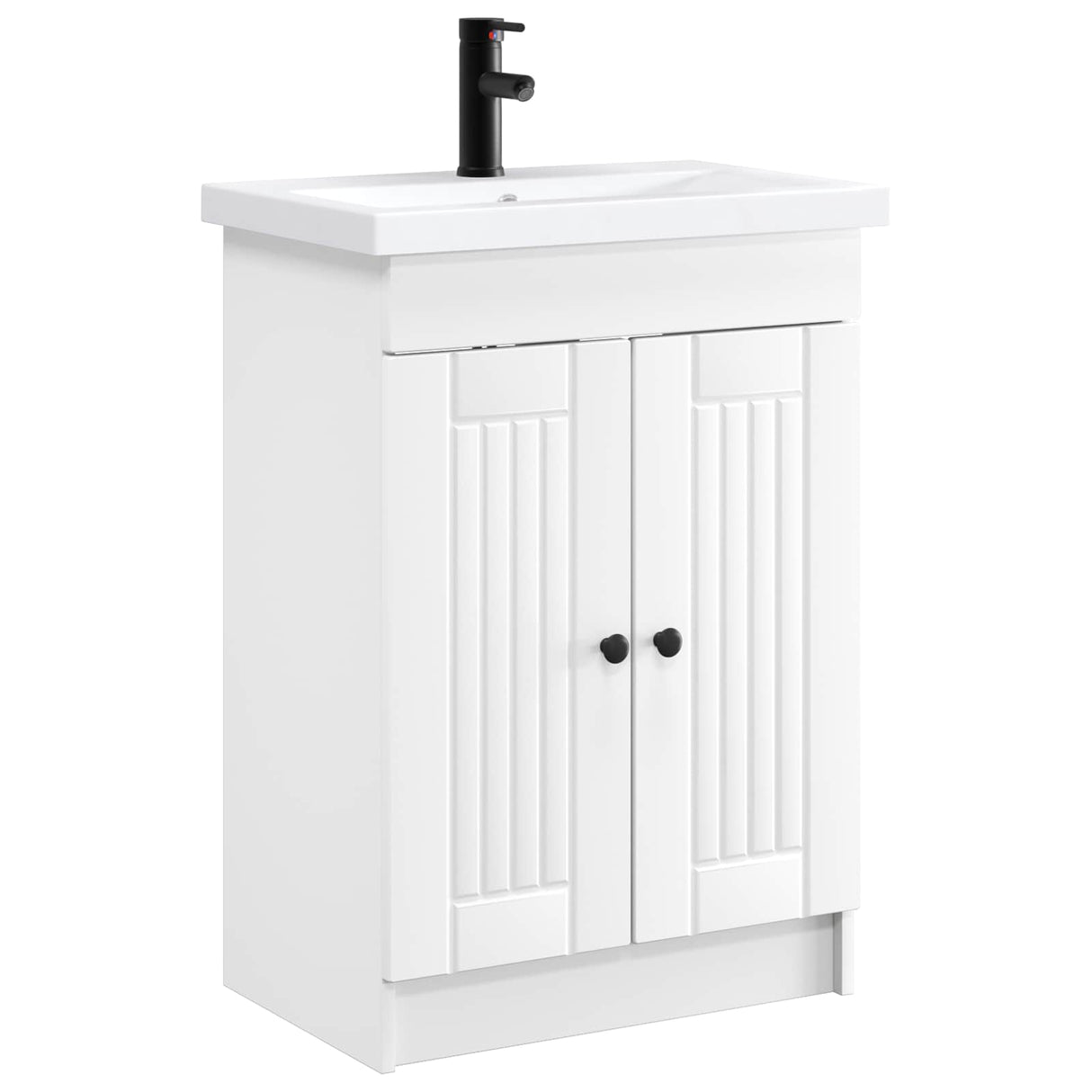 vidaXL Badkamermeubel Set Wit 56 x 37,5 x 81 cm Bewerkt hout