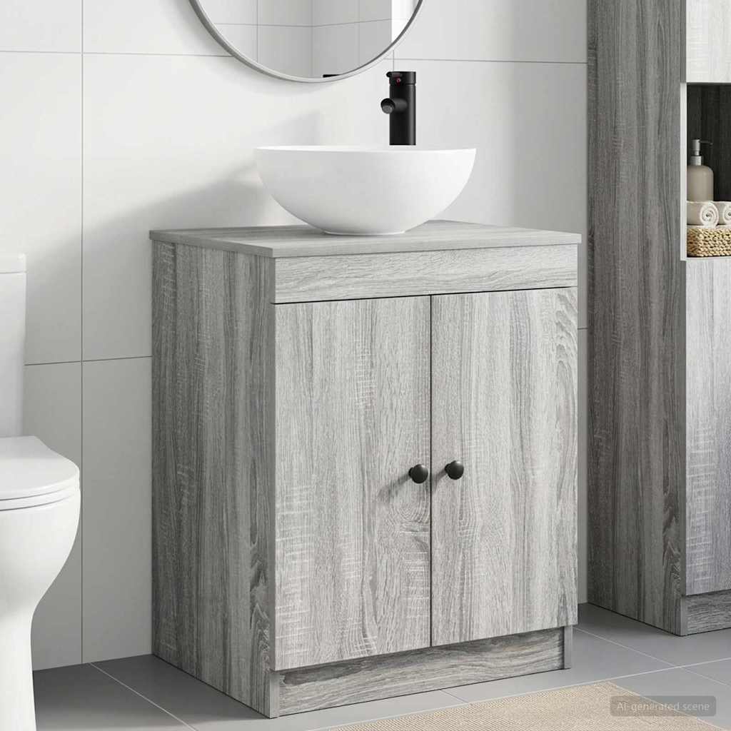 vidaXL Badkamermeubel Set Wit Bewerkt hout