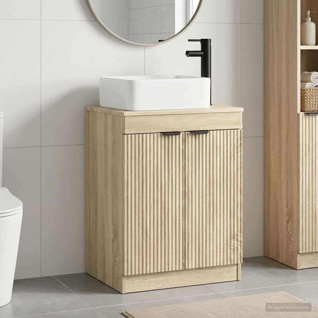 vidaXL Badkamermeubel Set Wit Bewerkt hout
