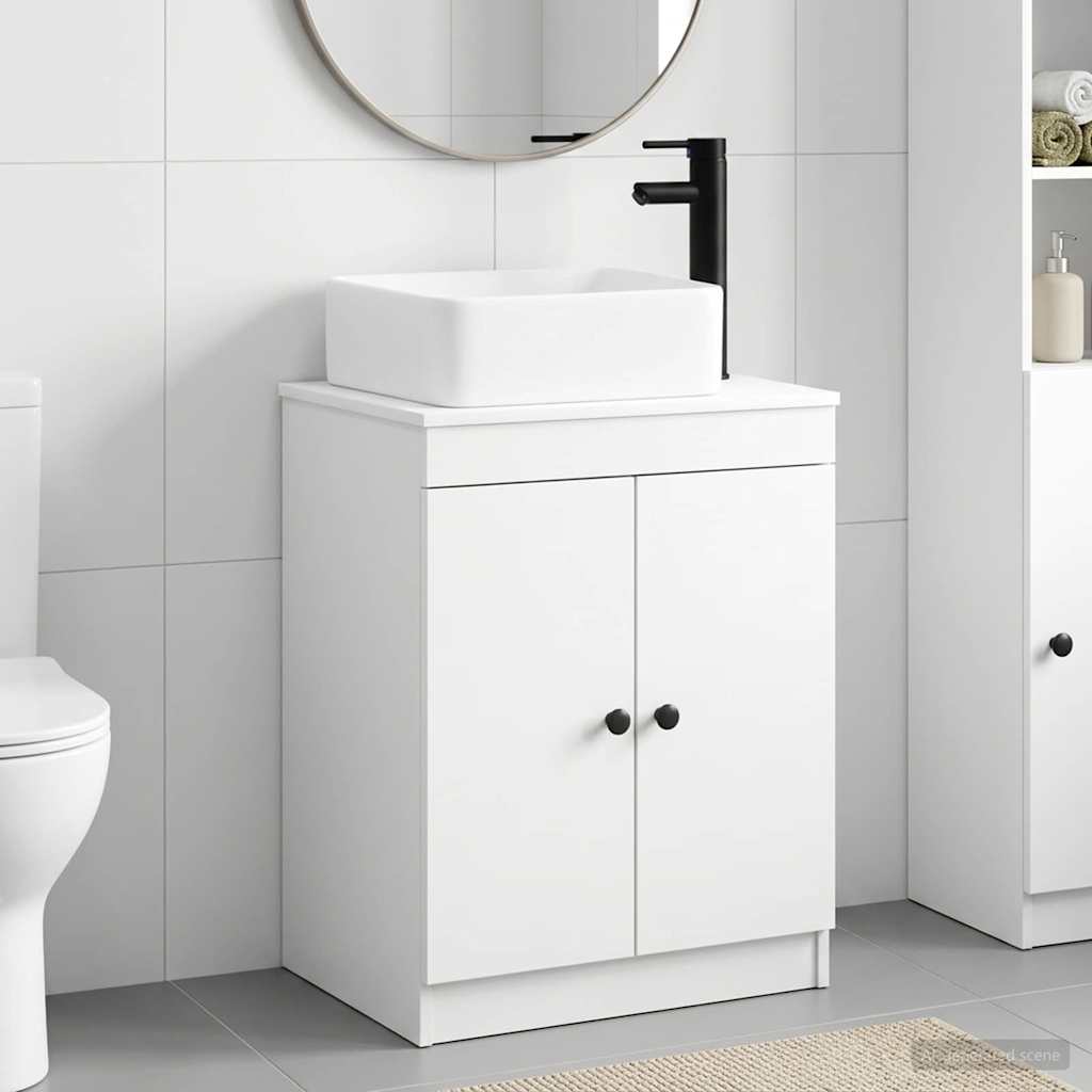 vidaXL Bathroom Furniture Set White Engineered Wood