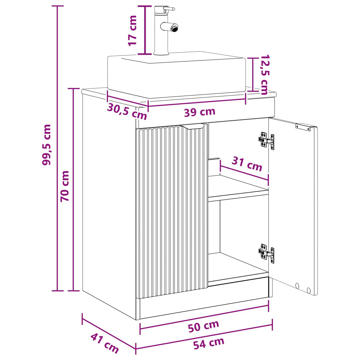 vidaXL Bathroom Vanity Set White Engineered Wood