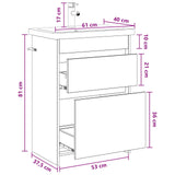 vidaXL Badkamermeubel Set Wit 61 x 40 x 84,5 cm Bewerkt hout
