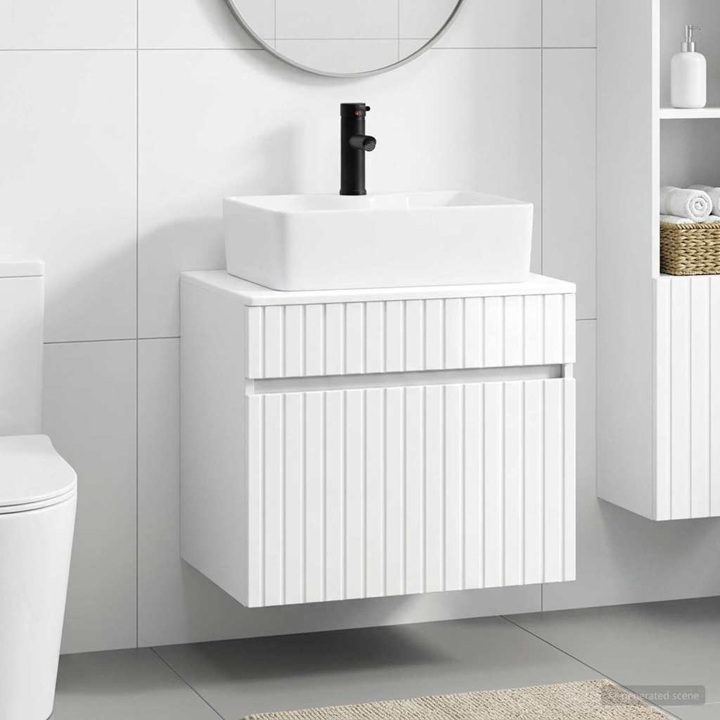 vidaXL Badkamermeubel Set Wit Bewerkt hout