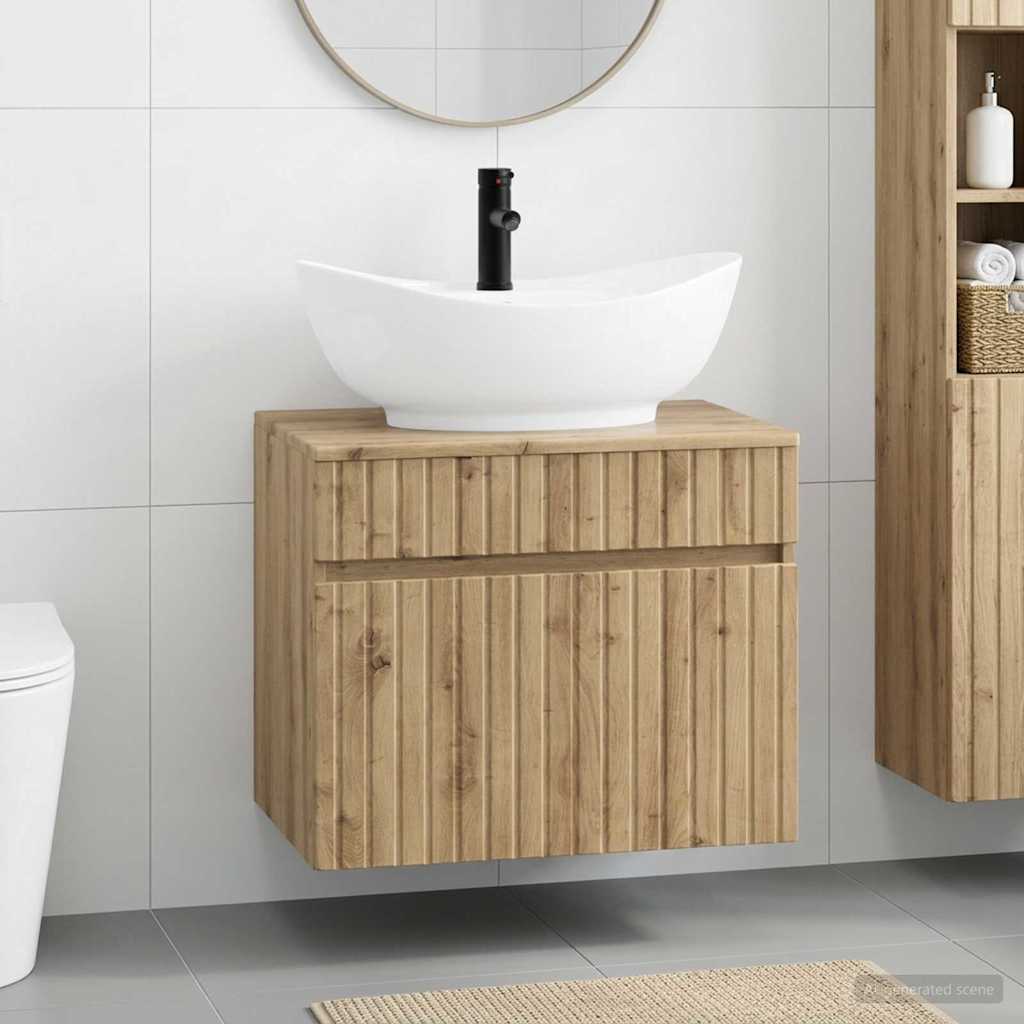vidaXL Badkamermeubel Set Wit Bewerkt hout
