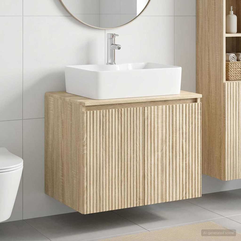 vidaXL Badkamermeubel Set Wit Bewerkt hout