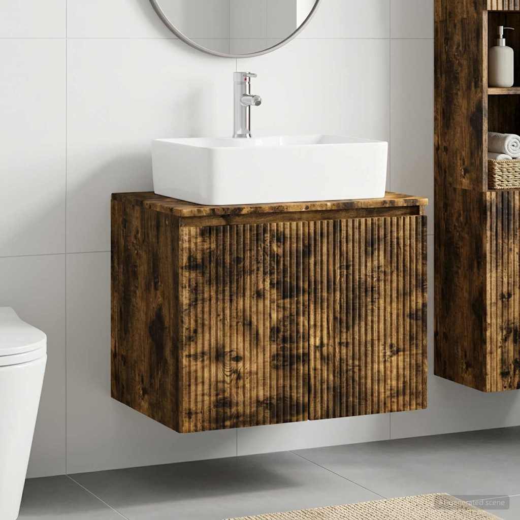 vidaXL Badkamermeubel Set Wit Bewerkt hout