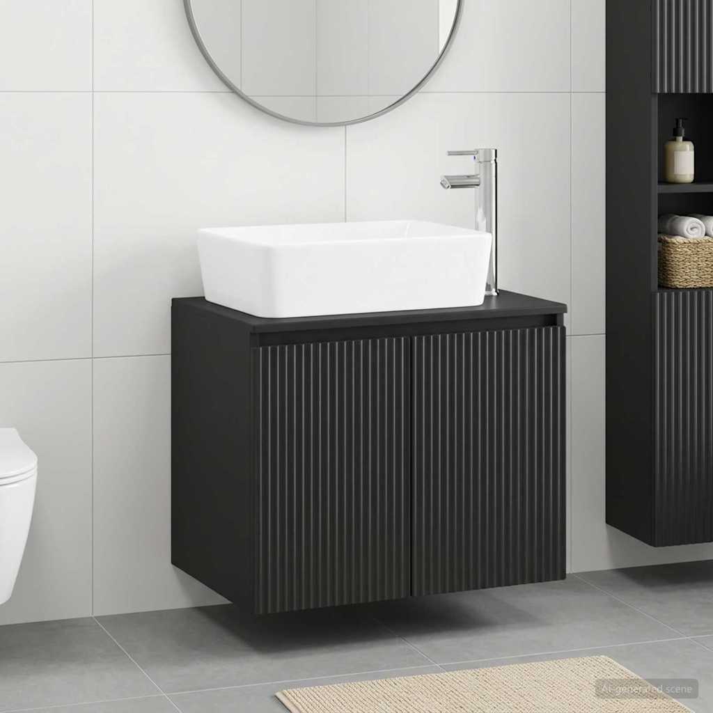 vidaXL Badkamermeubel Set Wit Bewerkt hout