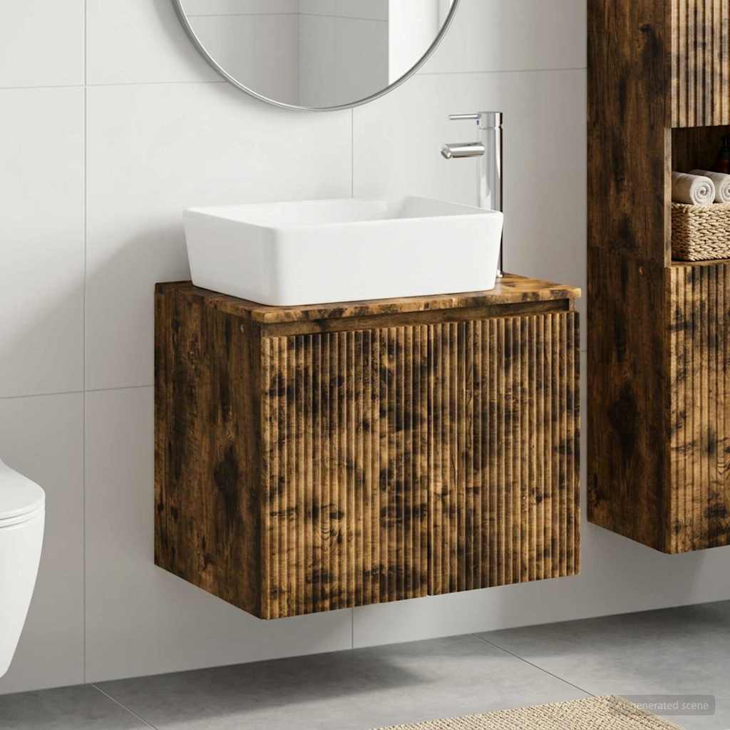 vidaXL Badkamermeubel Set Wit Bewerkt hout