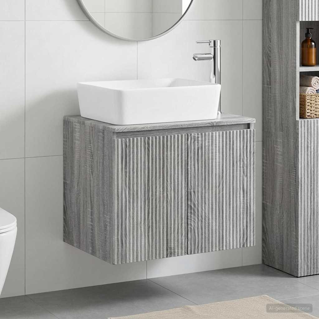 vidaXL Badkamermeubel Set Wit Bewerkt hout