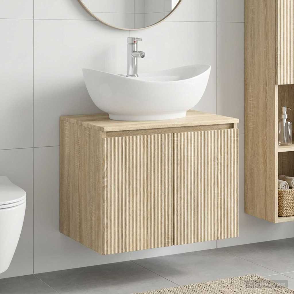 vidaXL Badkamermeubel Set Wit Bewerkt hout