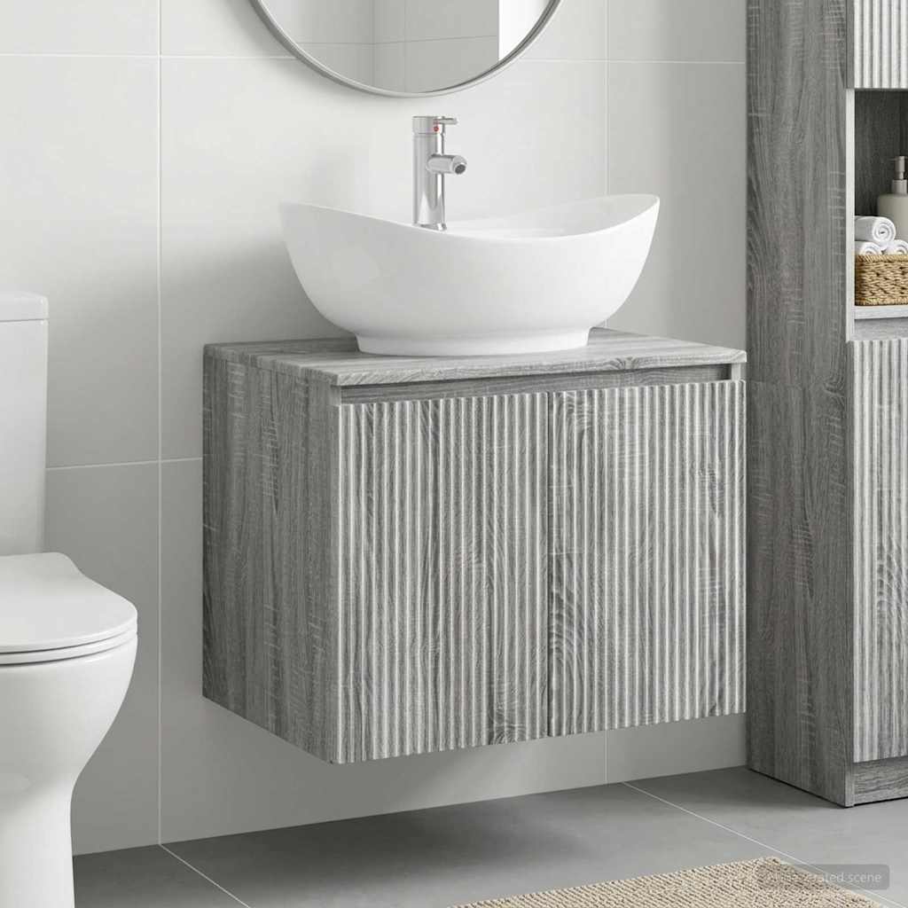 vidaXL Badkamermeubel Set Wit Bewerkt hout