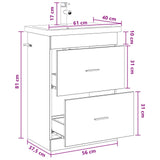 vidaXL Badkamermeubel Set Wit 61 x 40 x 84,5 cm Bewerkt hout