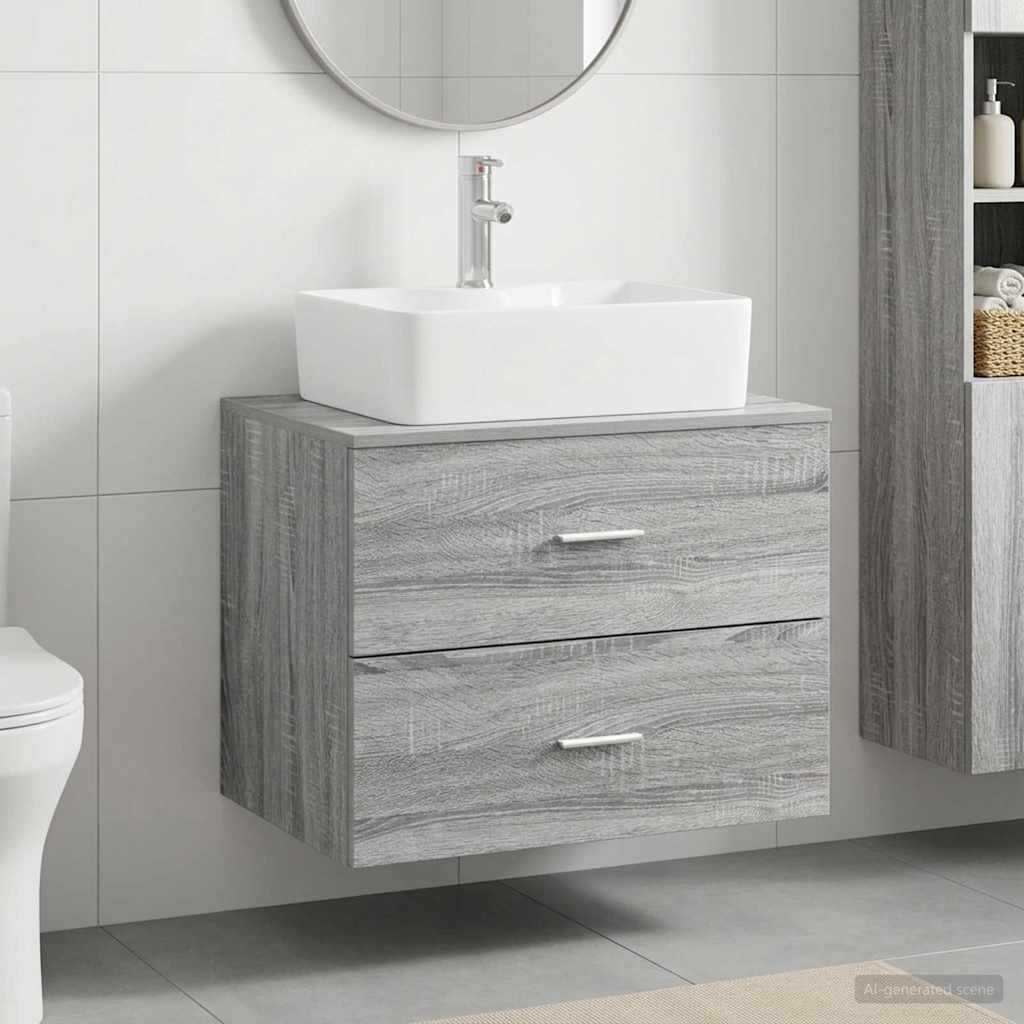 vidaXL Bathroom Furniture Set White Engineered Wood