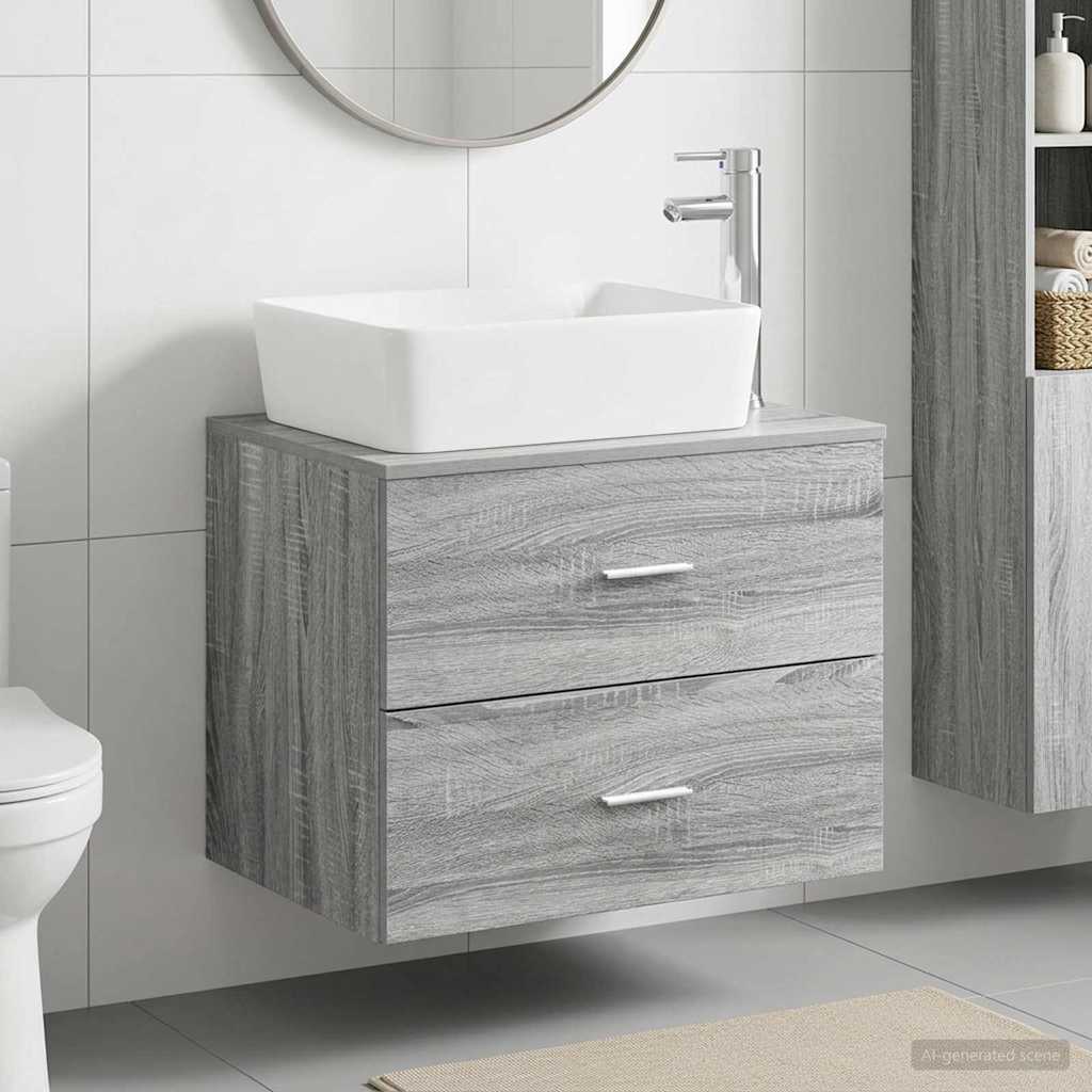 vidaXL Badkamermeubel Set Wit Bewerkt hout