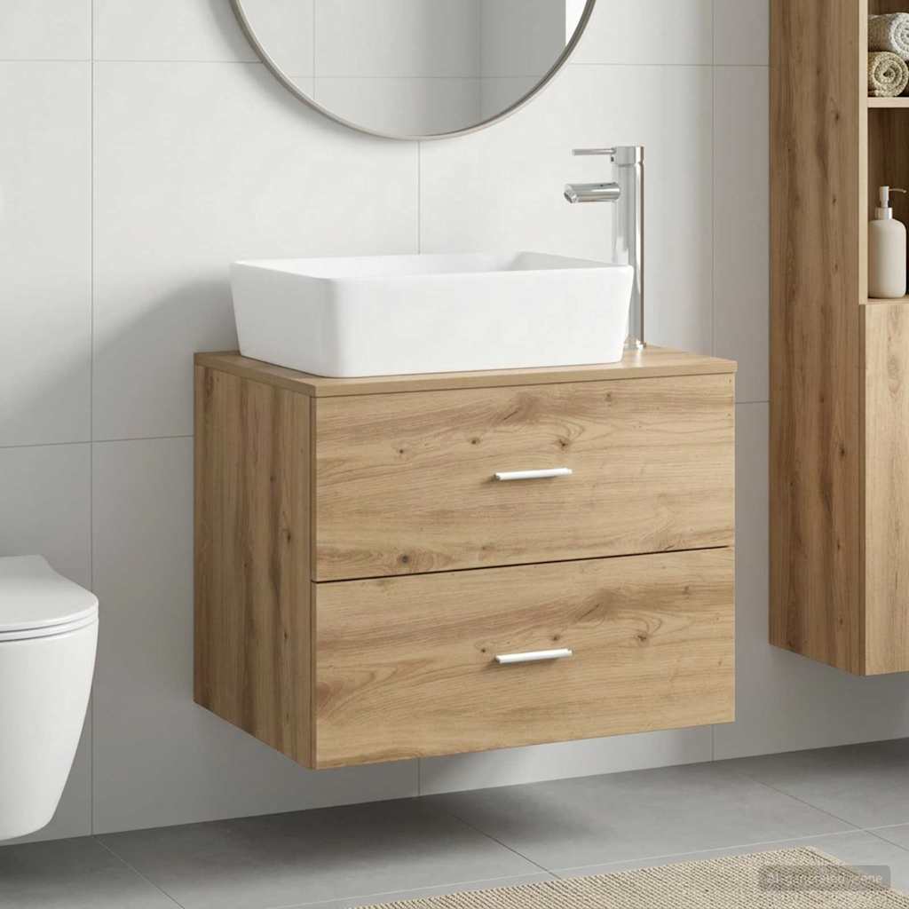 vidaXL Badkamermeubel Set Wit Bewerkt hout