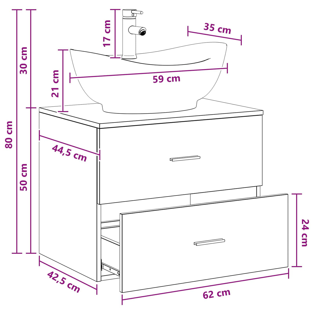 vidaXL Bathroom Furniture Set White Engineered Wood