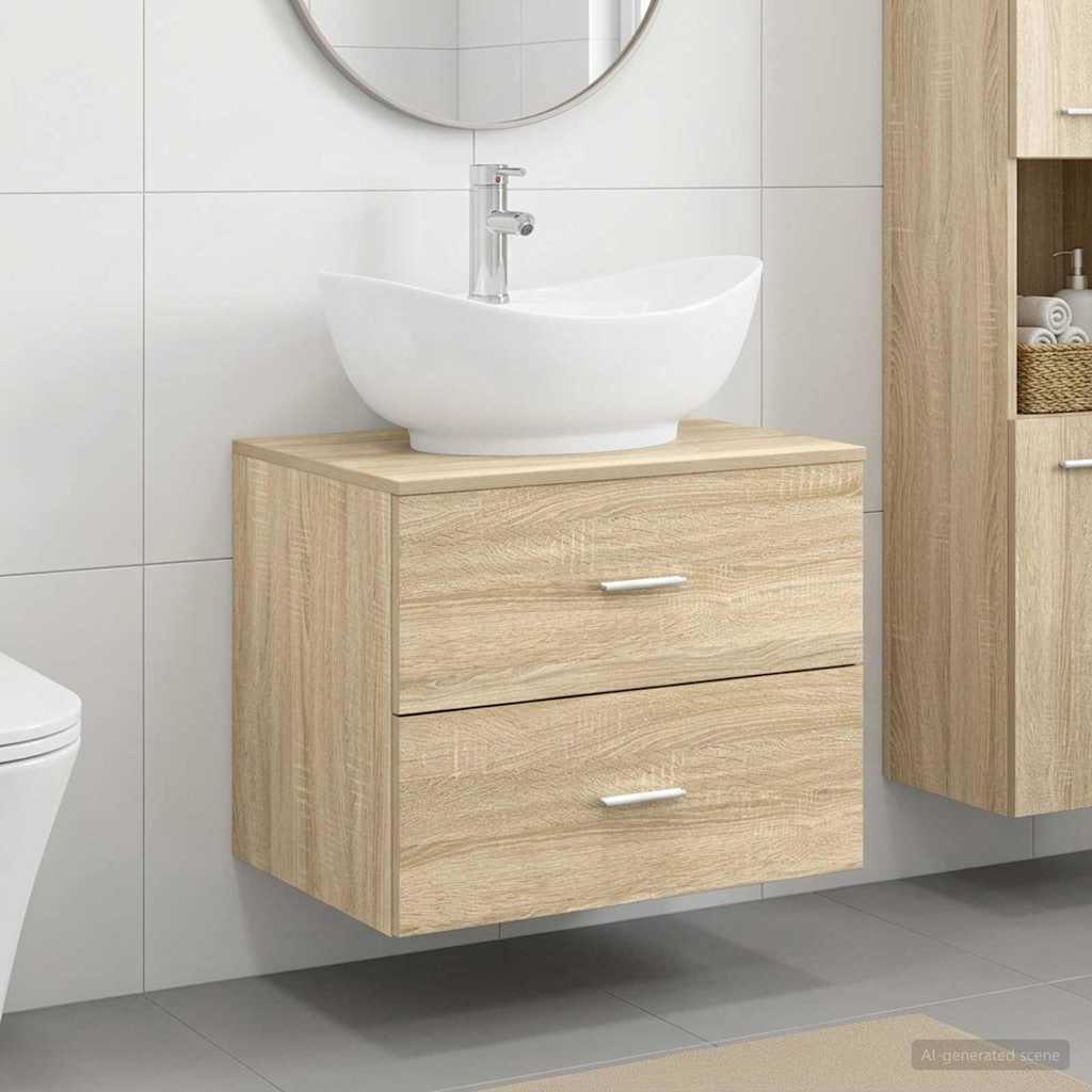 vidaXL Bathroom Furniture Set White Engineered Wood