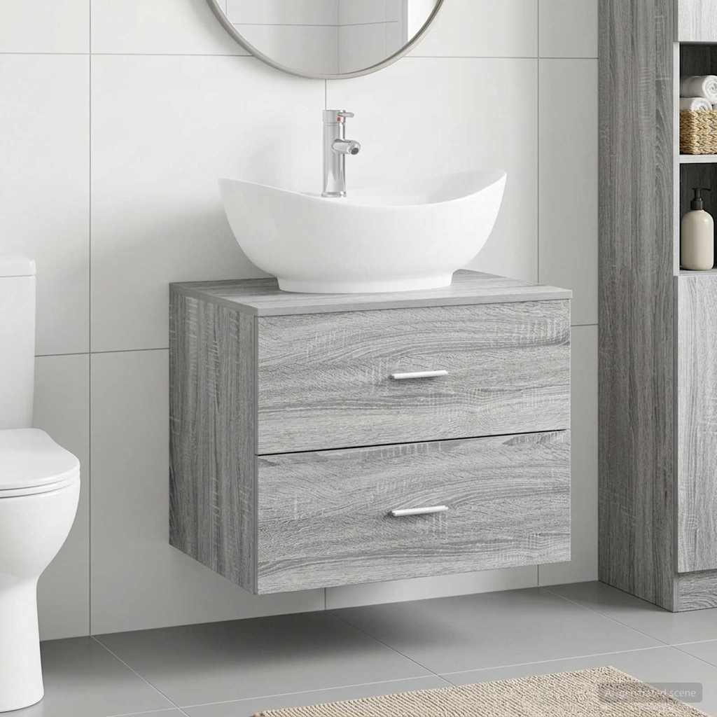 vidaXL Bathroom Furniture Set White Engineered Wood