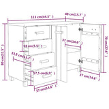 vidaXL Dressoir HAMAR 113x40x80 cm massief grenenhout honingbruin