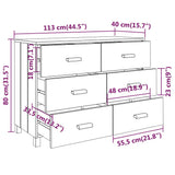 vidaXL Dressoir HAMAR 113x40x80 cm massief grenenhout honingbruin