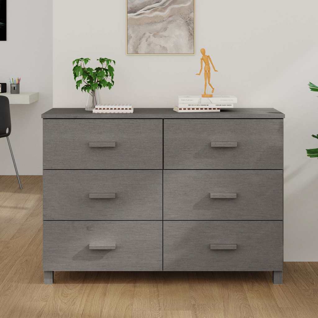 vidaXL Dressoir HAMAR 113x40x80 cm massief grenenhout honingbruin