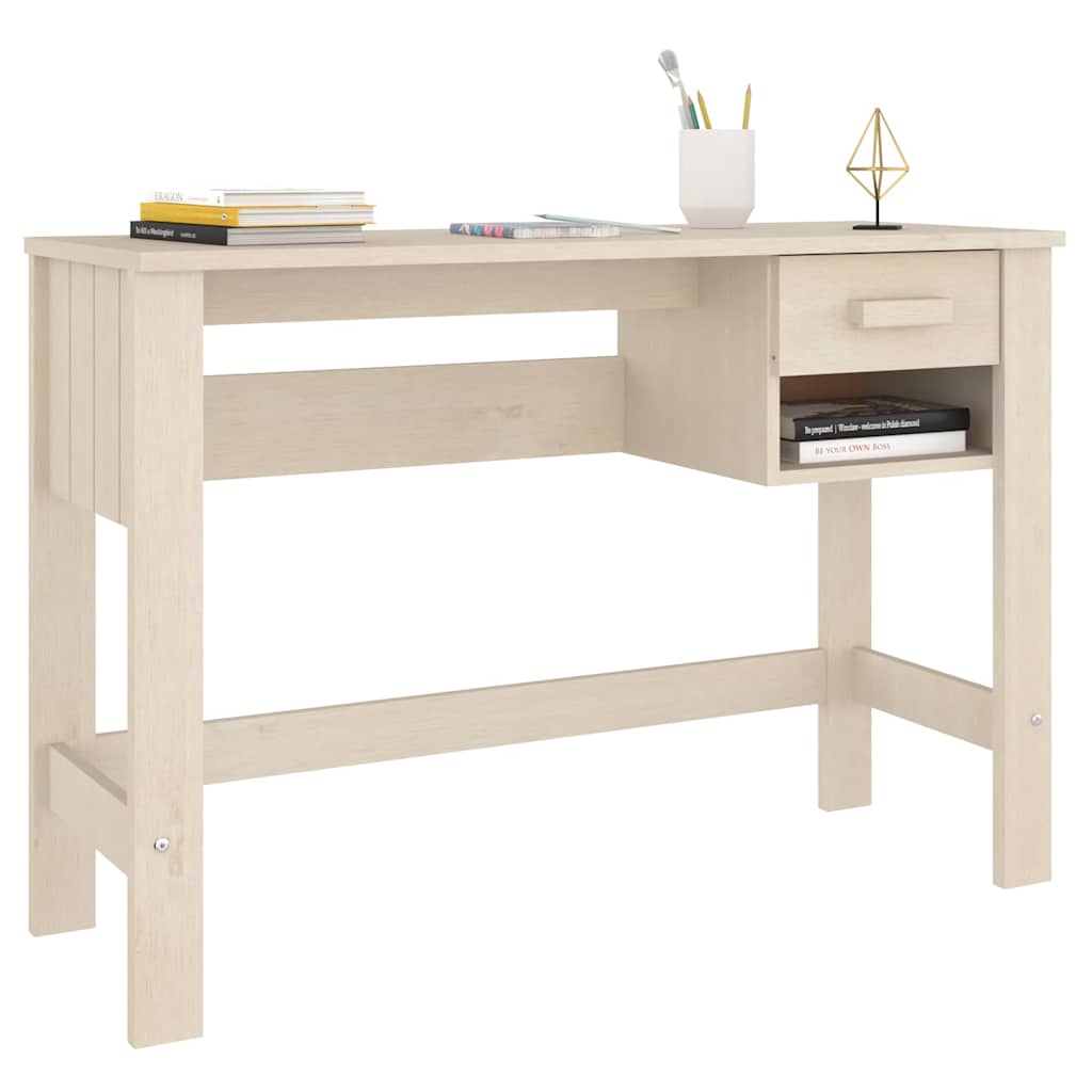 vidaXL Bureau HAMAR 110x40x75 cm massief grenenhout honingbruin