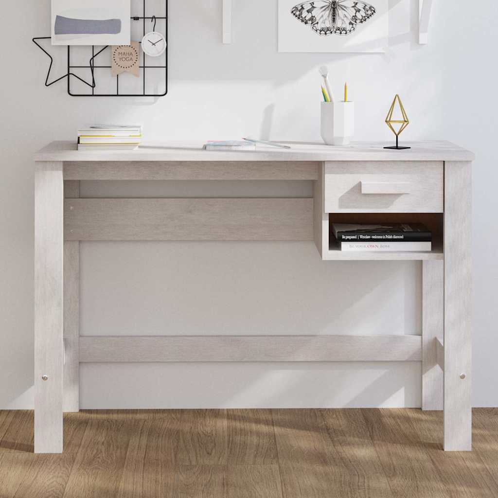 vidaXL Bureau HAMAR 110x40x75 cm massief grenenhout honingbruin