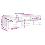 vidaXL TV Cabinet HAMAR 158x40x40 cm Solid Pine Honey Brown