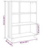 vidaXL Bookcase HAMAR 85x35x112 cm solid pine honey brown
