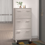 vidaXL Shoe Cabinet HAMAR 59.5x35x117 cm Solid Pine Wood Honey Brown