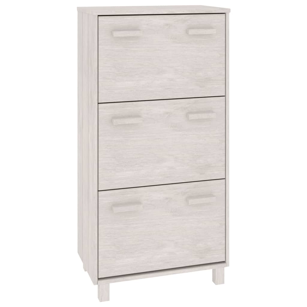 vidaXL Shoe Cabinet HAMAR 59.5x35x117 cm Solid Pine Wood Honey Brown