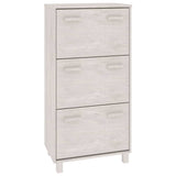 vidaXL Shoe Cabinet HAMAR 59.5x35x117 cm Solid Pine Wood Honey Brown